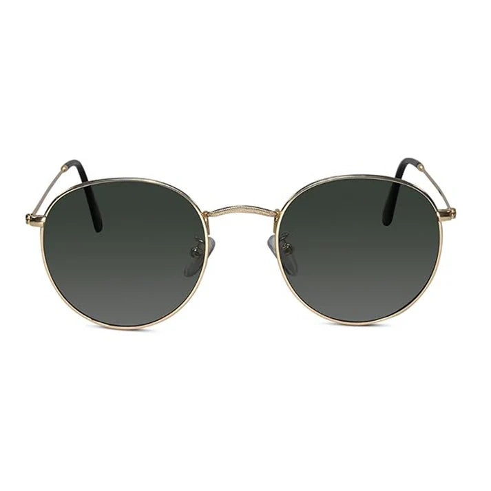 Vintage Polarised Golden Round Sunglasses
