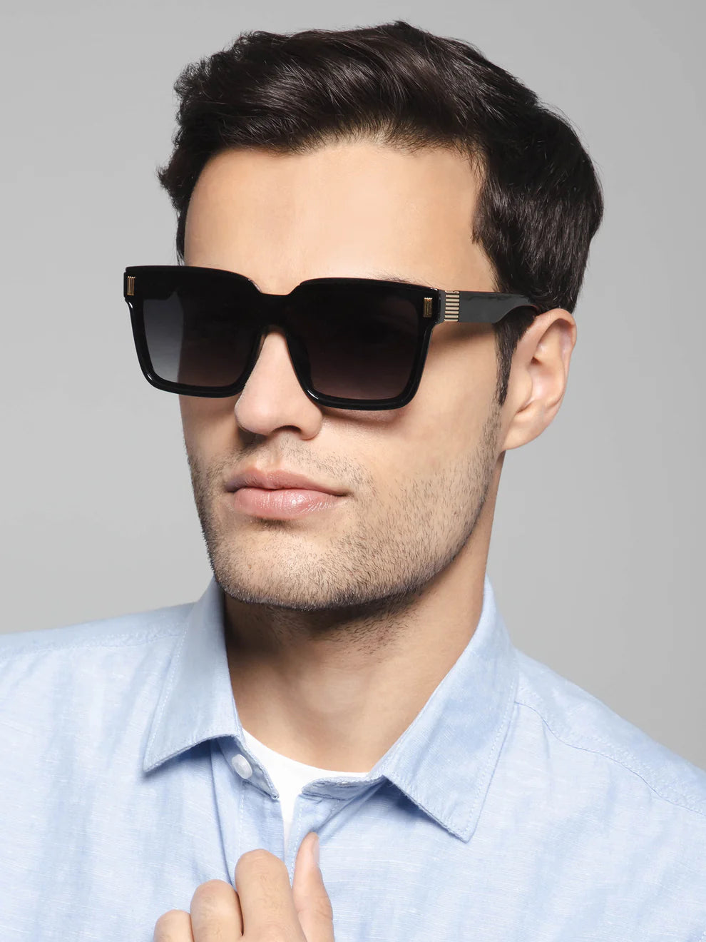 Luxury Sliver-Black Hexagonal sunglass For Men & Women