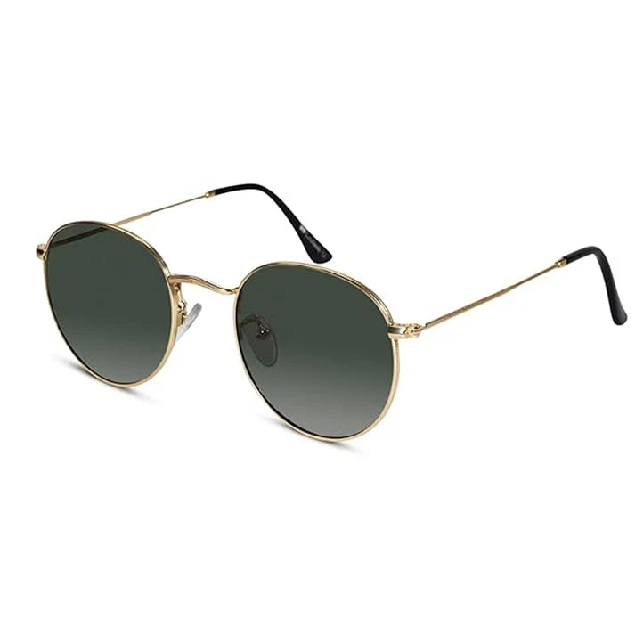 Vintage Polarised Golden Round Sunglasses
