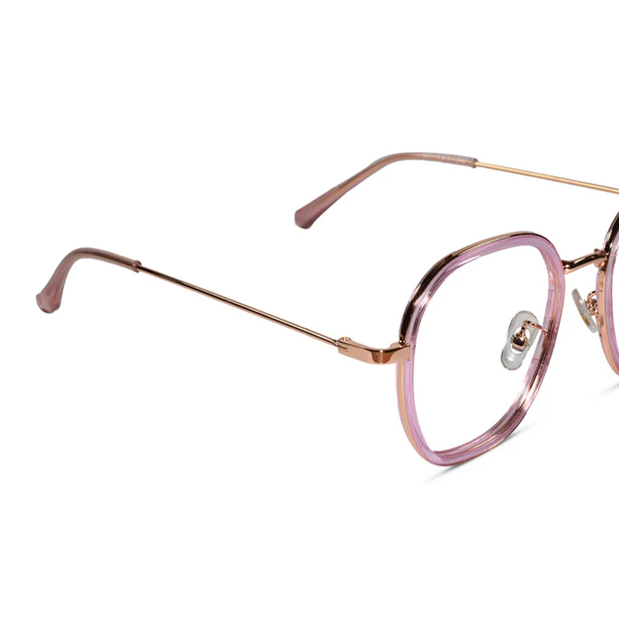 Pink Full rim Hexagonal Eyeglasses For Women