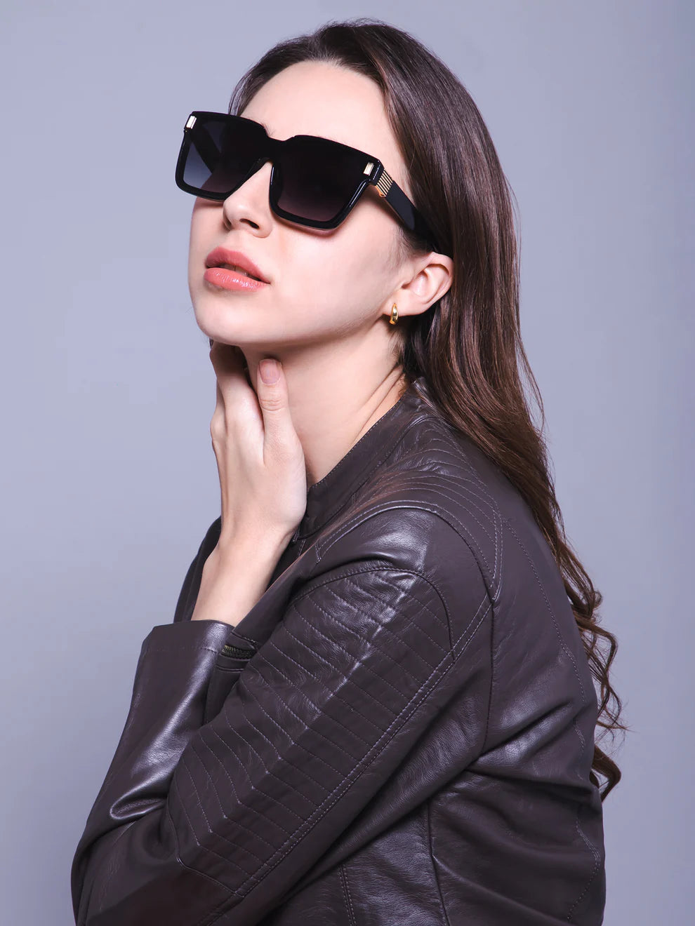 Luxury Sliver-Black Hexagonal sunglass For Men & Women