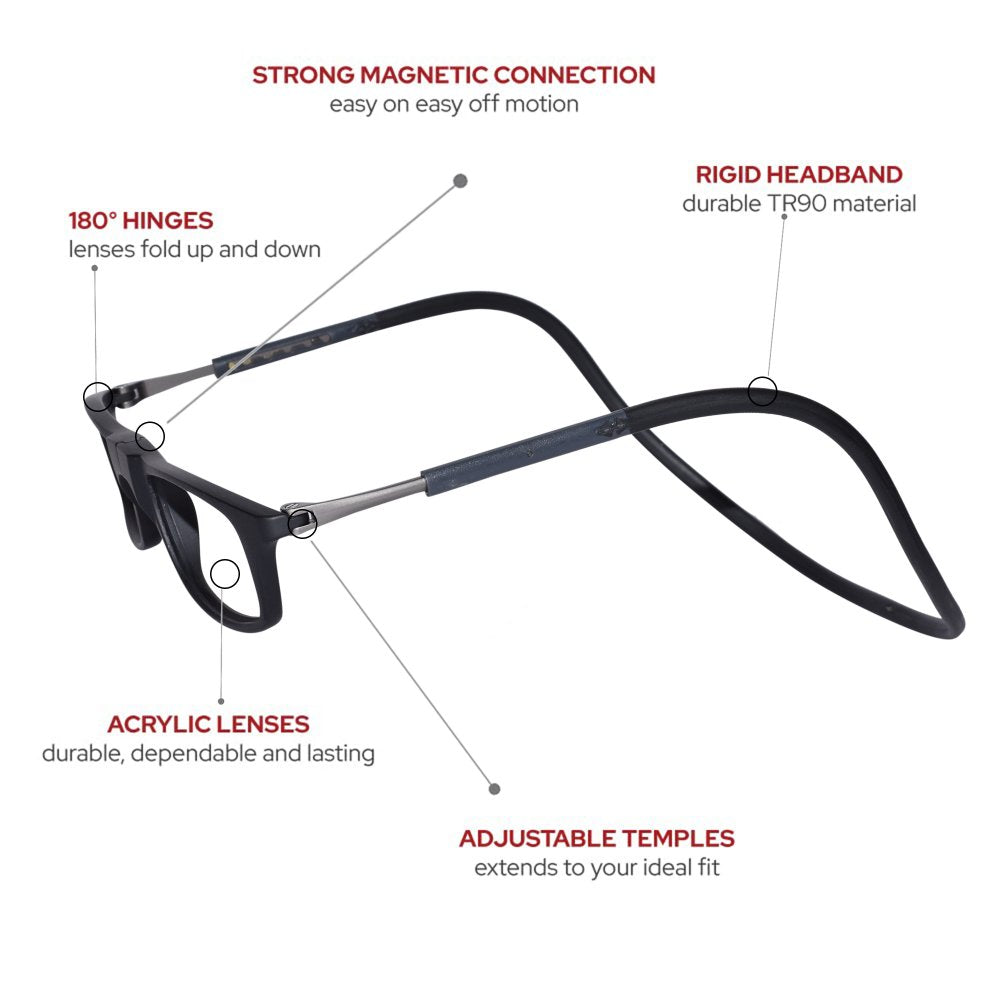 Neckband Magnetic Foldable Reading Glasses For Men & Women