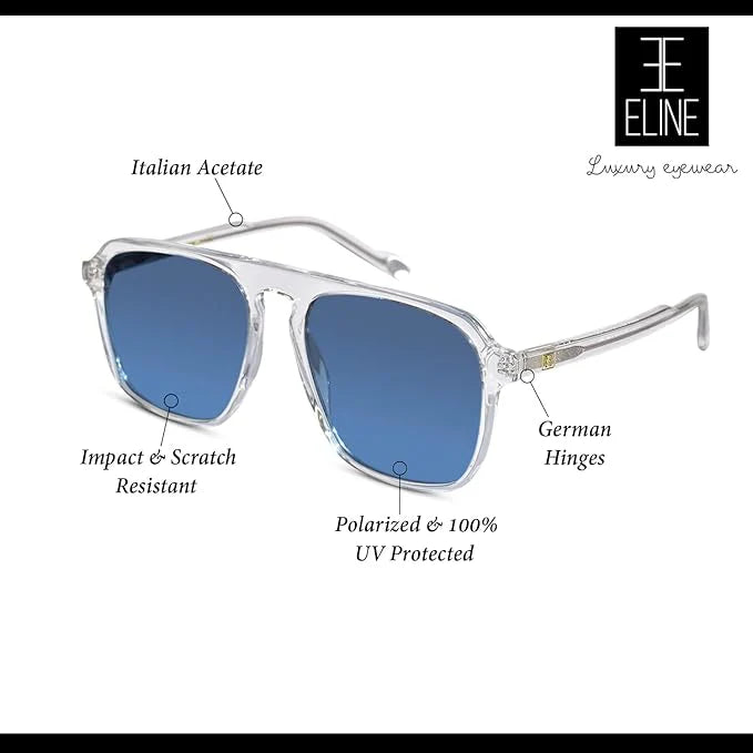 Luxury Transparent Rectangular sunglass For Men