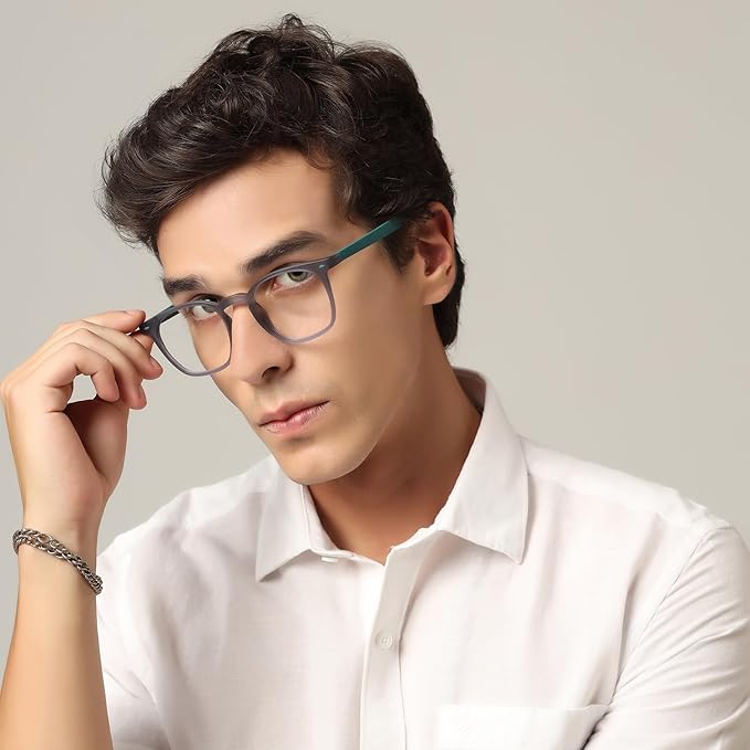 Rectangular Blue Cut Computer Glasses For Eye Protection | UV Protection Zero Power, Antiglare & Blue Light Filter Glasses | Men & Women | Medium | 04