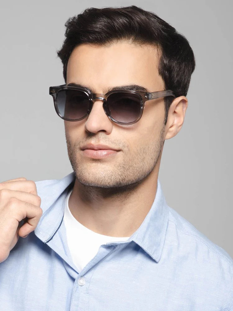 Grey Bold Rectangular Sunglasses For Men & Women