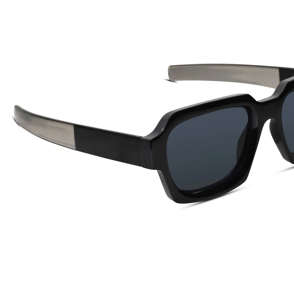 RETRO Dark Black Square Sunglasses For Men & Women