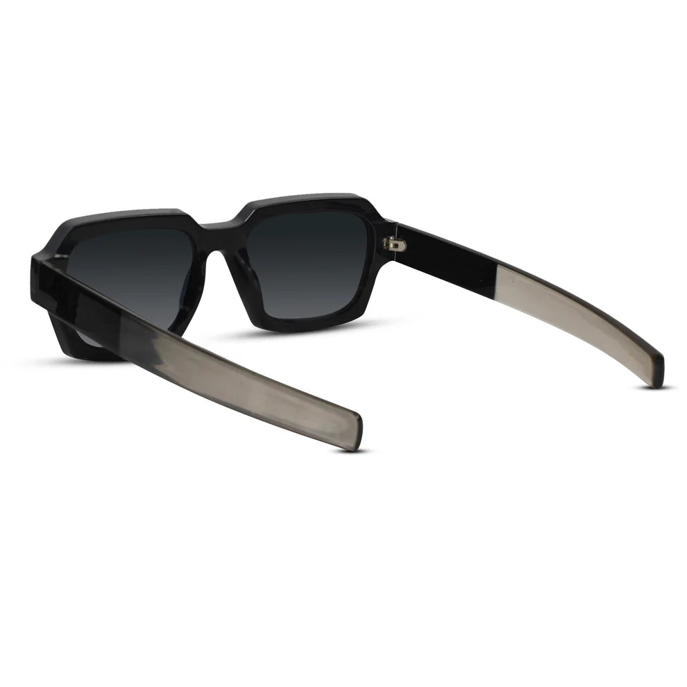 RETRO Dark Black Square Sunglasses For Men & Women