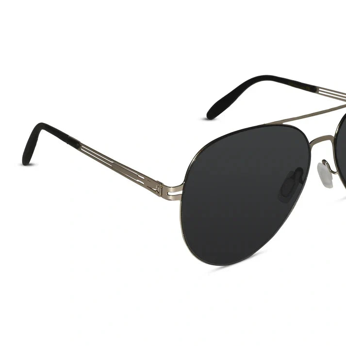 Flexible Polarized Matt Silver Aviator Sunglasses