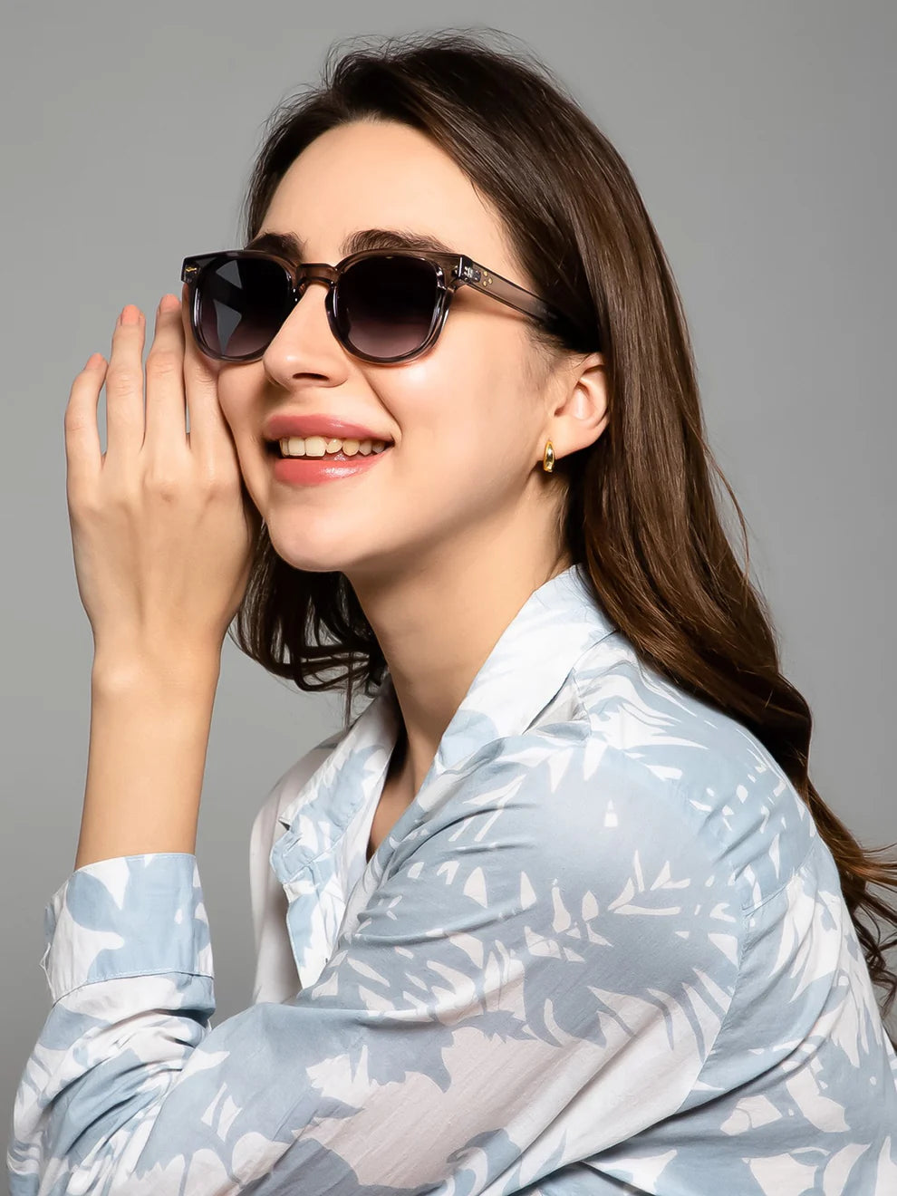 Grey Bold Rectangular Sunglasses For Men & Women
