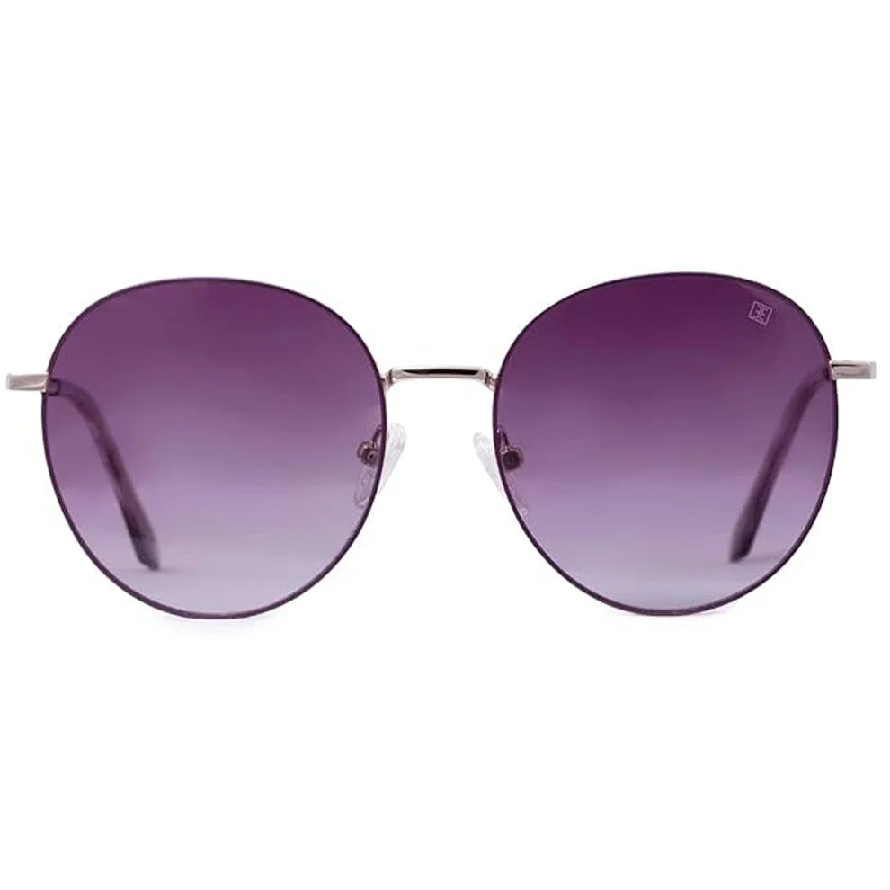 Vintage Round Purple Silver Polarised Sunglasses