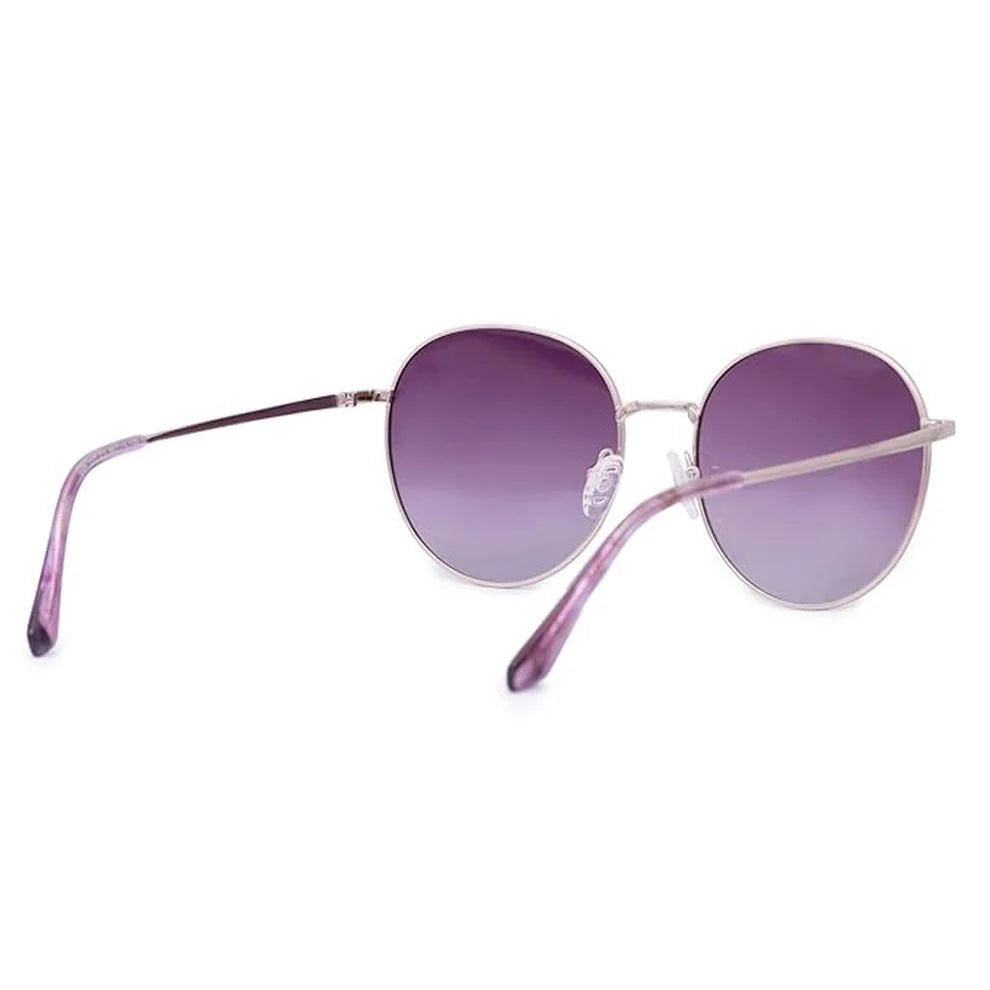 Vintage Round Purple Silver Polarised Sunglasses