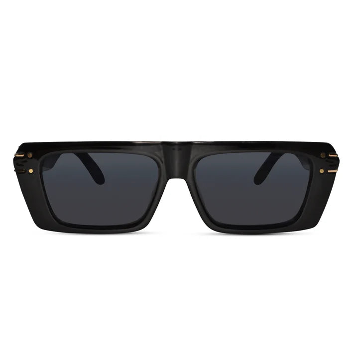 Sleek Black Rectangular Sunglasses