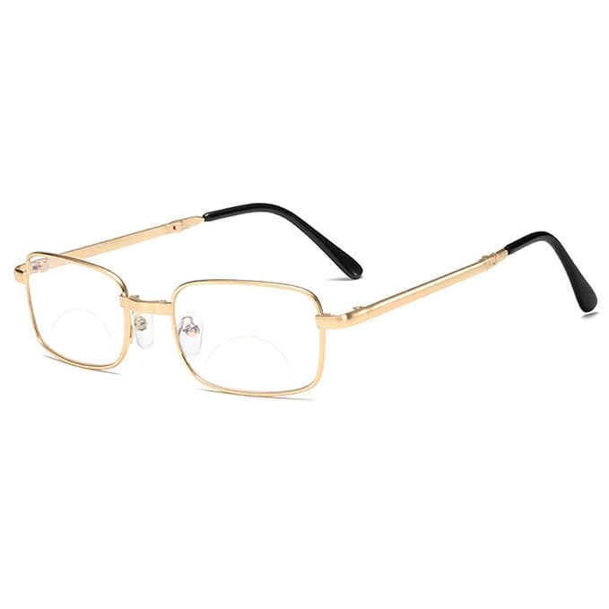 Foldable Golden Full Rim Reading Glasses For Men & Women
