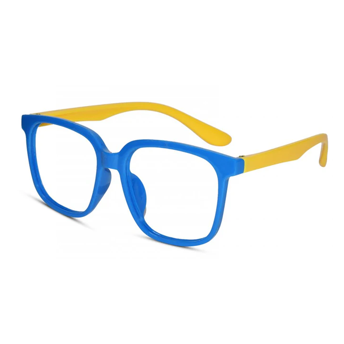 Wayfarer Shape Blue/Yellow Color Eyeglasses For Kids