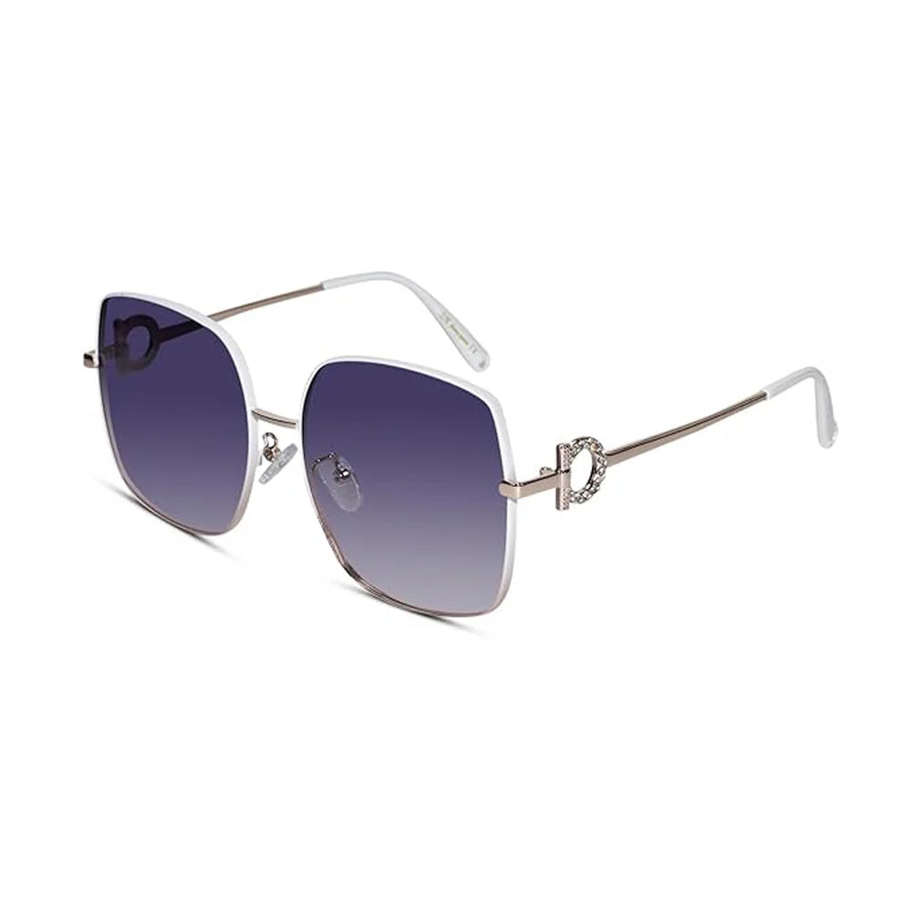 Designer Oversize White Square Sunglasses