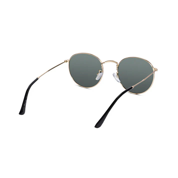 Vintage Polarised Golden Round Sunglasses