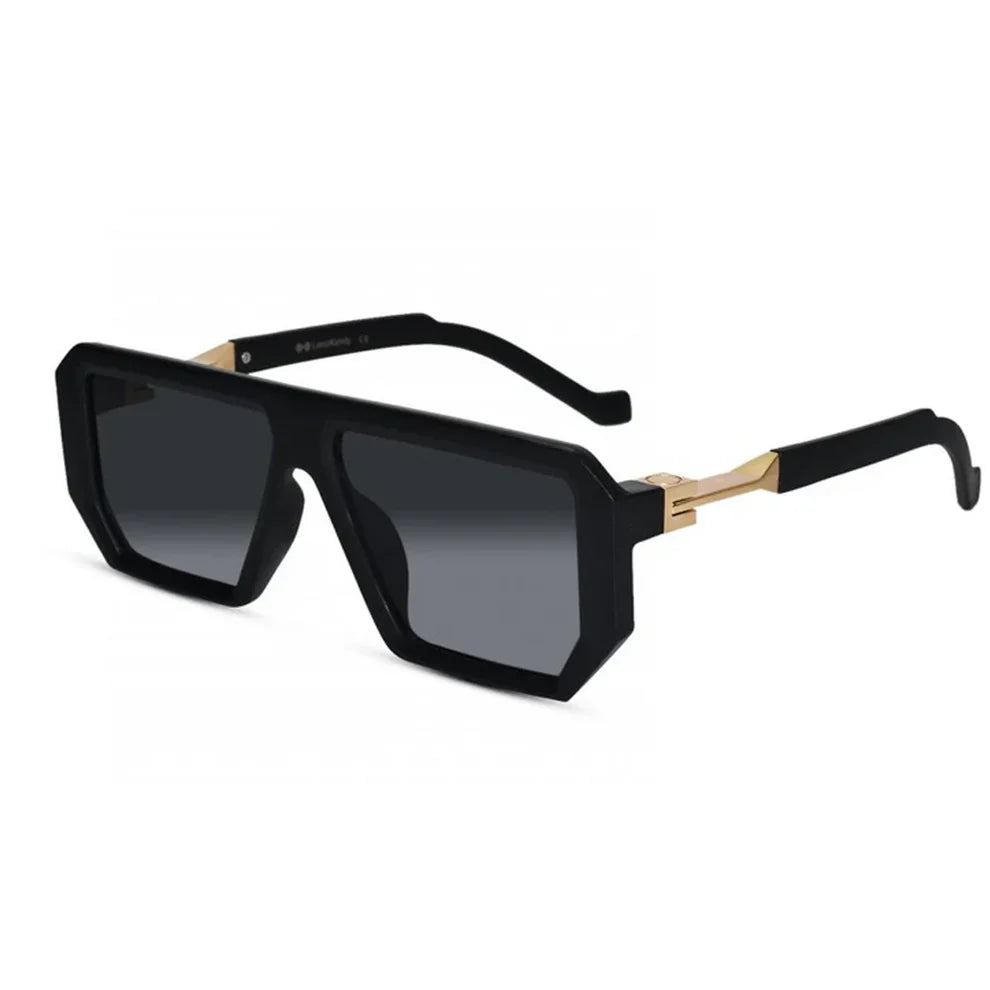 Designer Retro Matt Black Sunglasses For Men