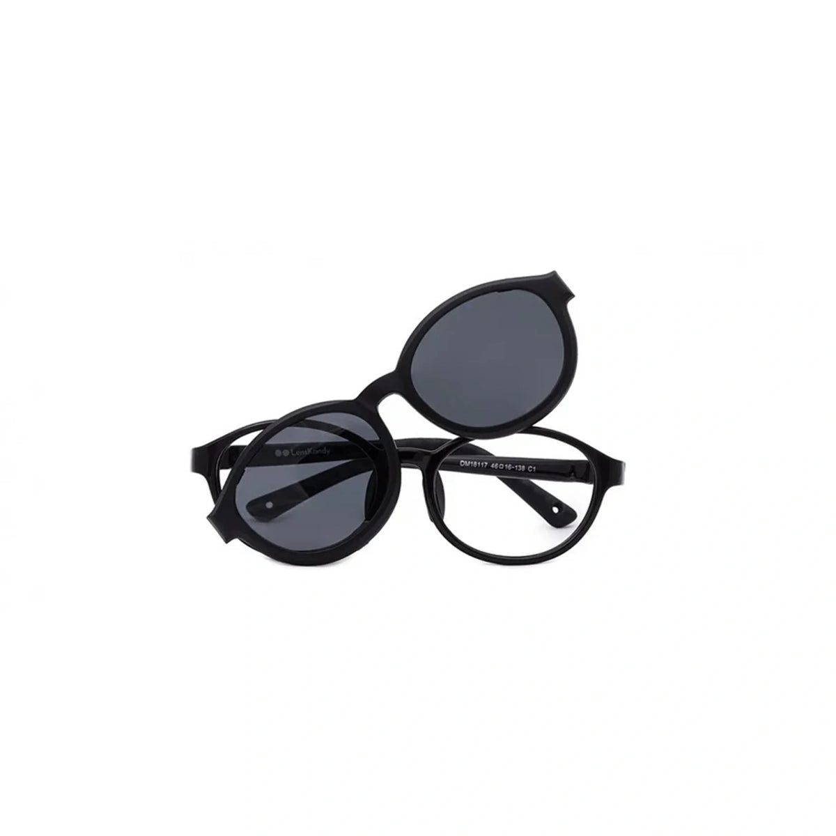 Black Flexible Clip On Eyeglasses For Kids  ( 8-12 Yrs )