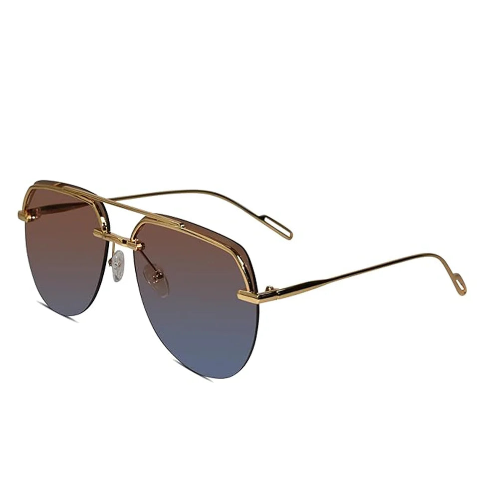 Sleek Rimless Aviator Sunglasses For Men