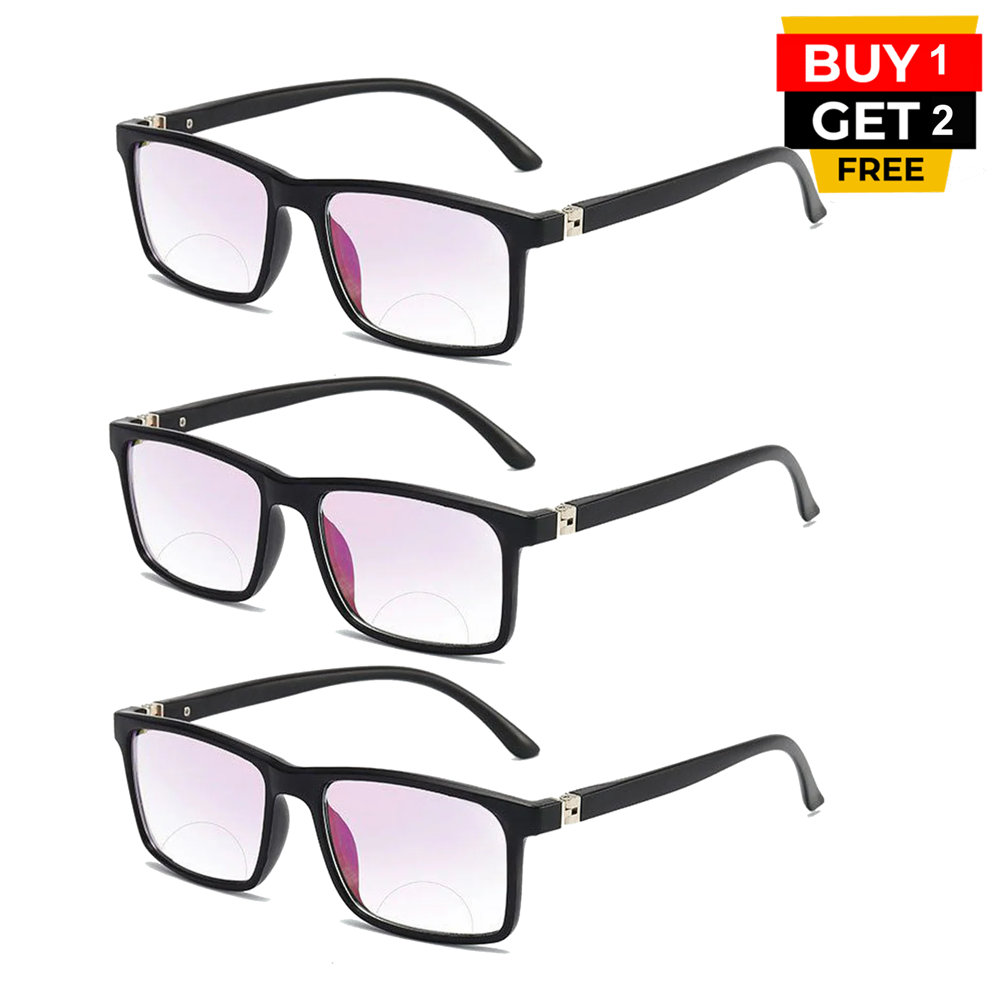 Bi-Focal Brown Tint full Frame Flexible One Power Reading Glasses(3BFRG1)