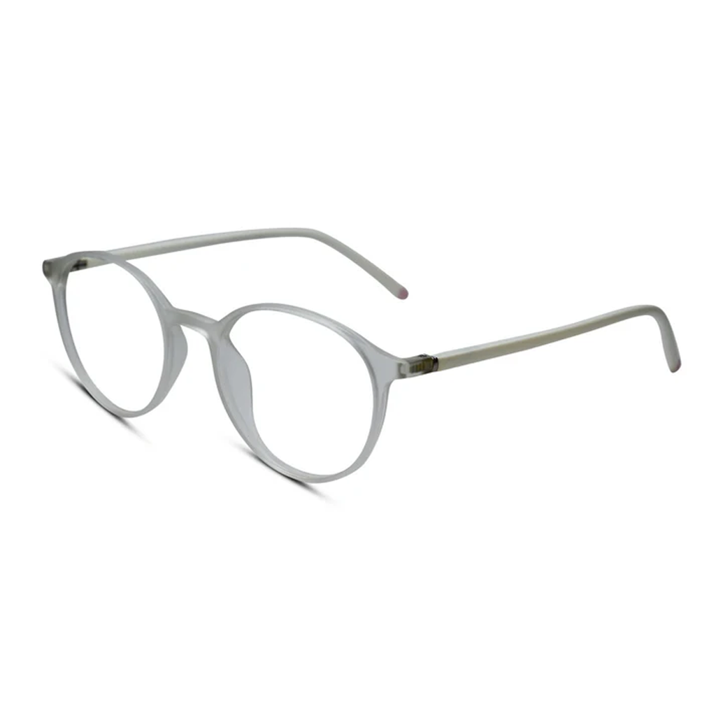 VINTAGE  Ultra Light Matt White Round Eyeglasses
