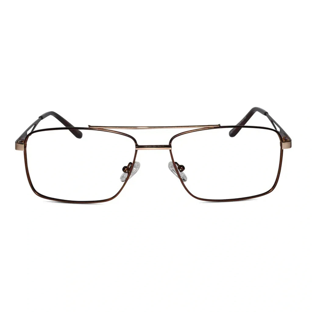 Black Rectangular Gold Eyeglasses For Men