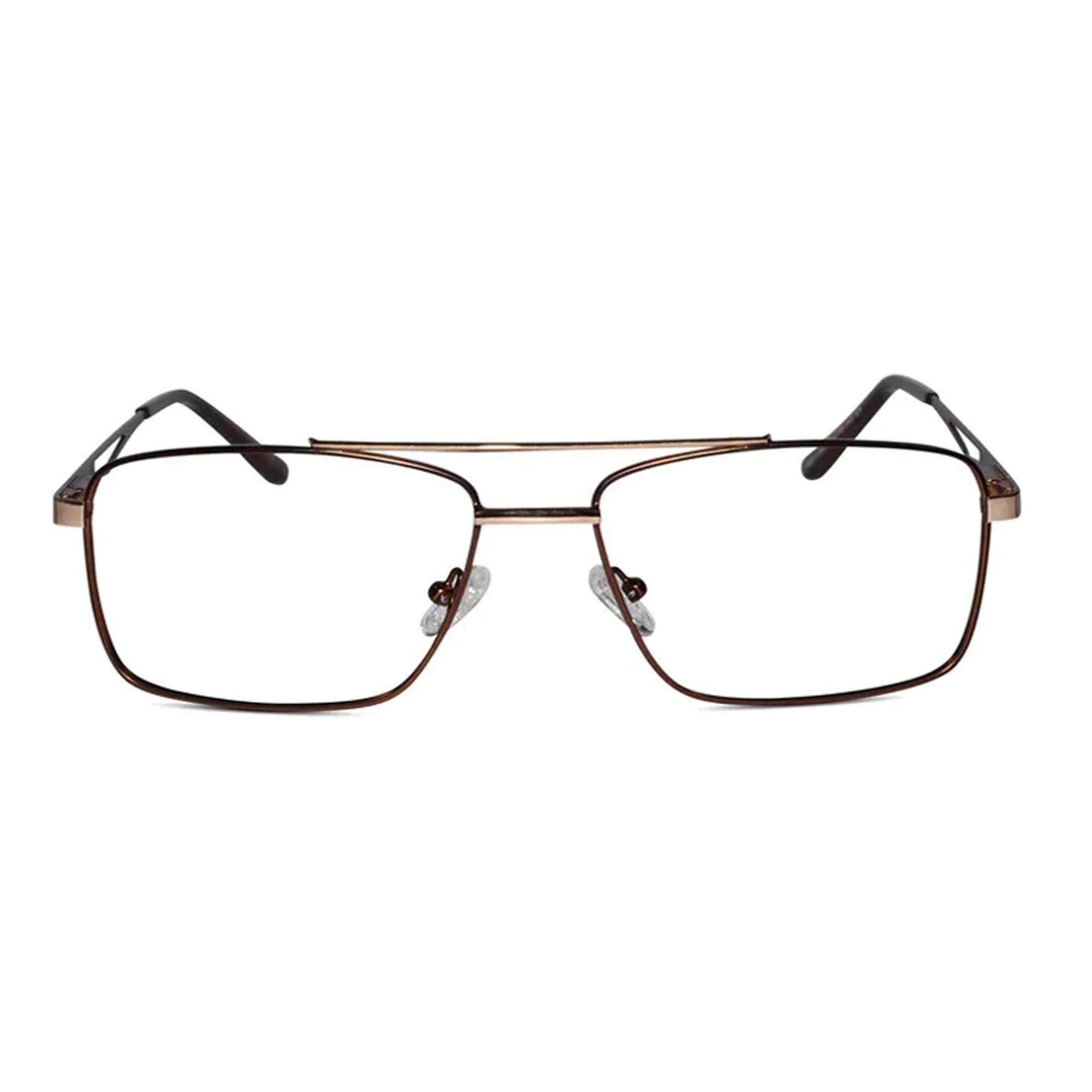 Black Rectangular Gold Eyeglasses For Men