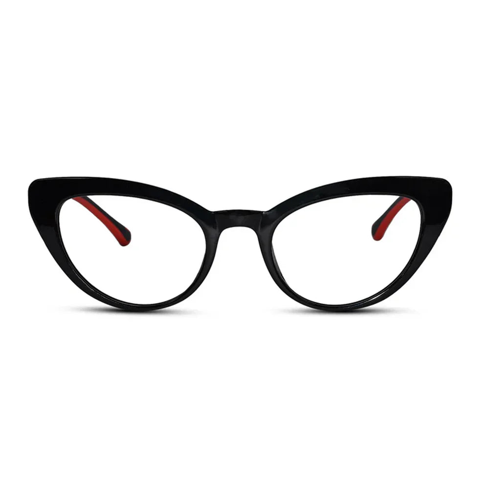 Vintage Crystal Black Cat eye Power Eyeglasses