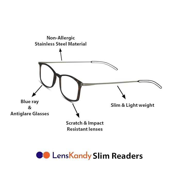Antiglare Rectangular Rimless  Men & Women