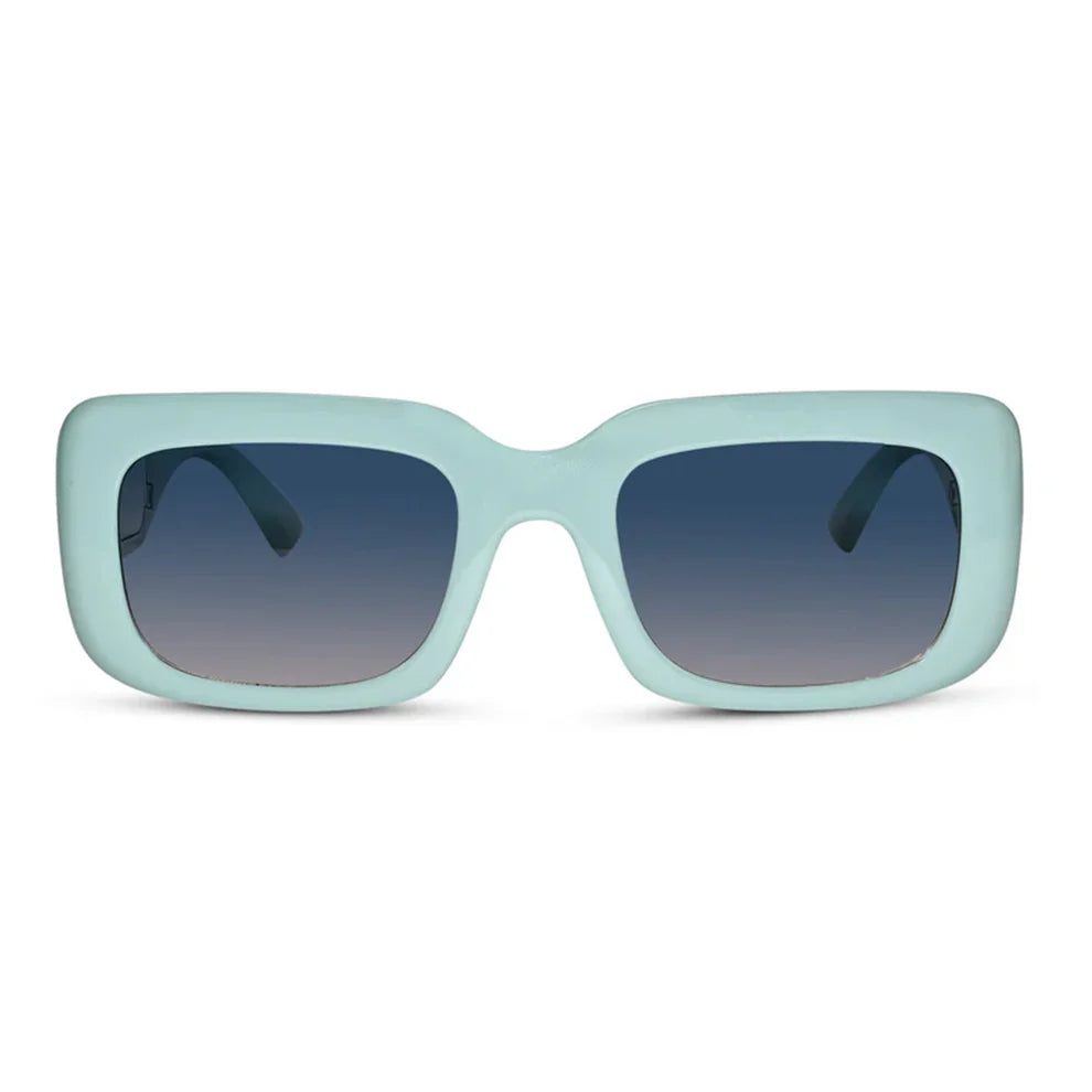 Green Floral Designer Rectangular Sunglasses For Women