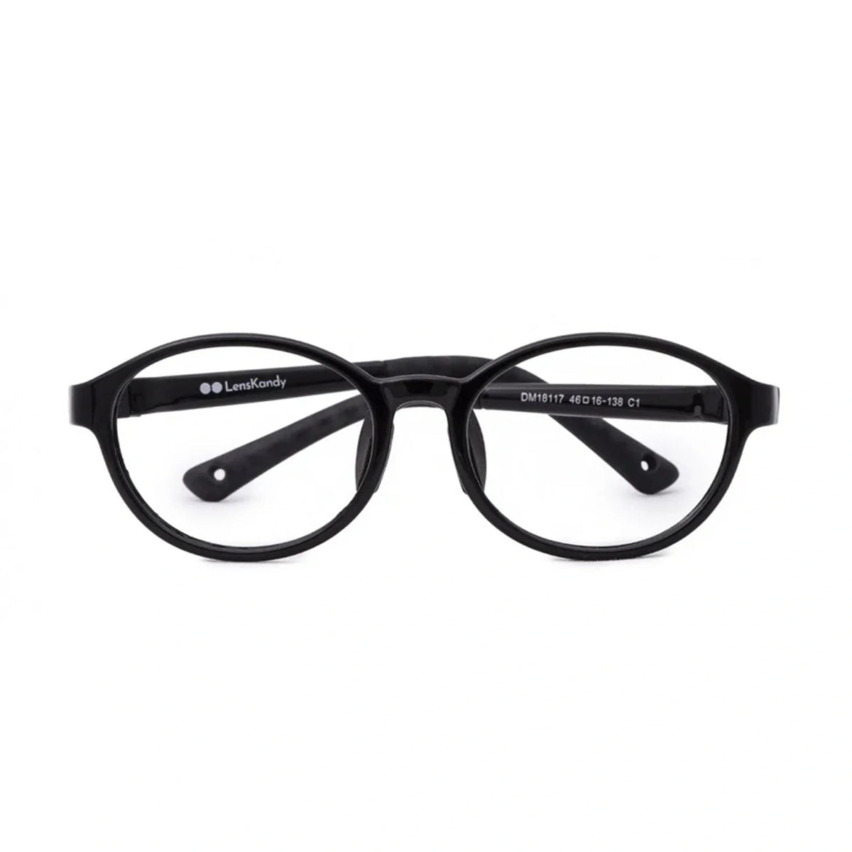 Black Flexible Clip On Eyeglasses For Kids  ( 8-12 Yrs )