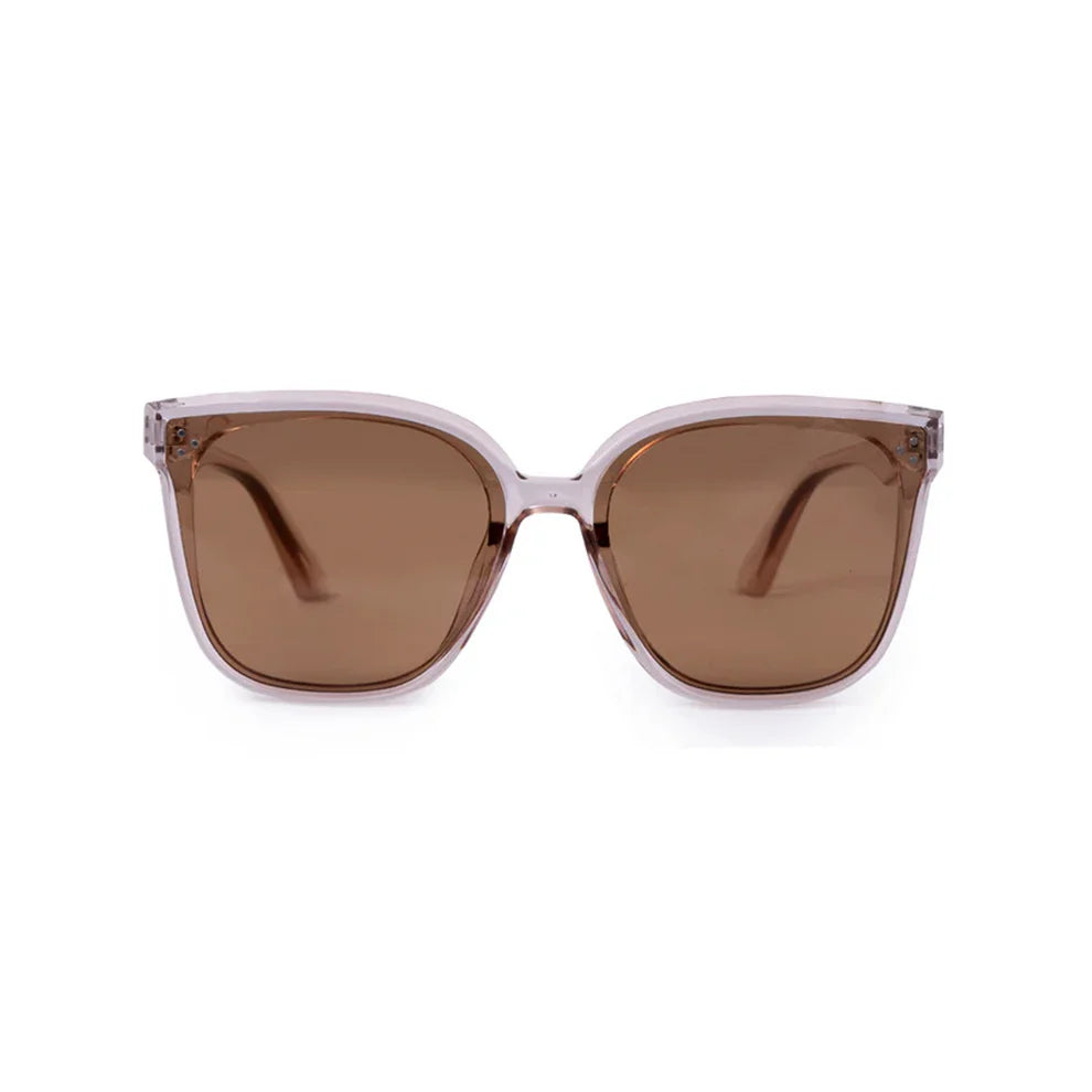 Crystal Brown Oversize Cat eye Sunglasses