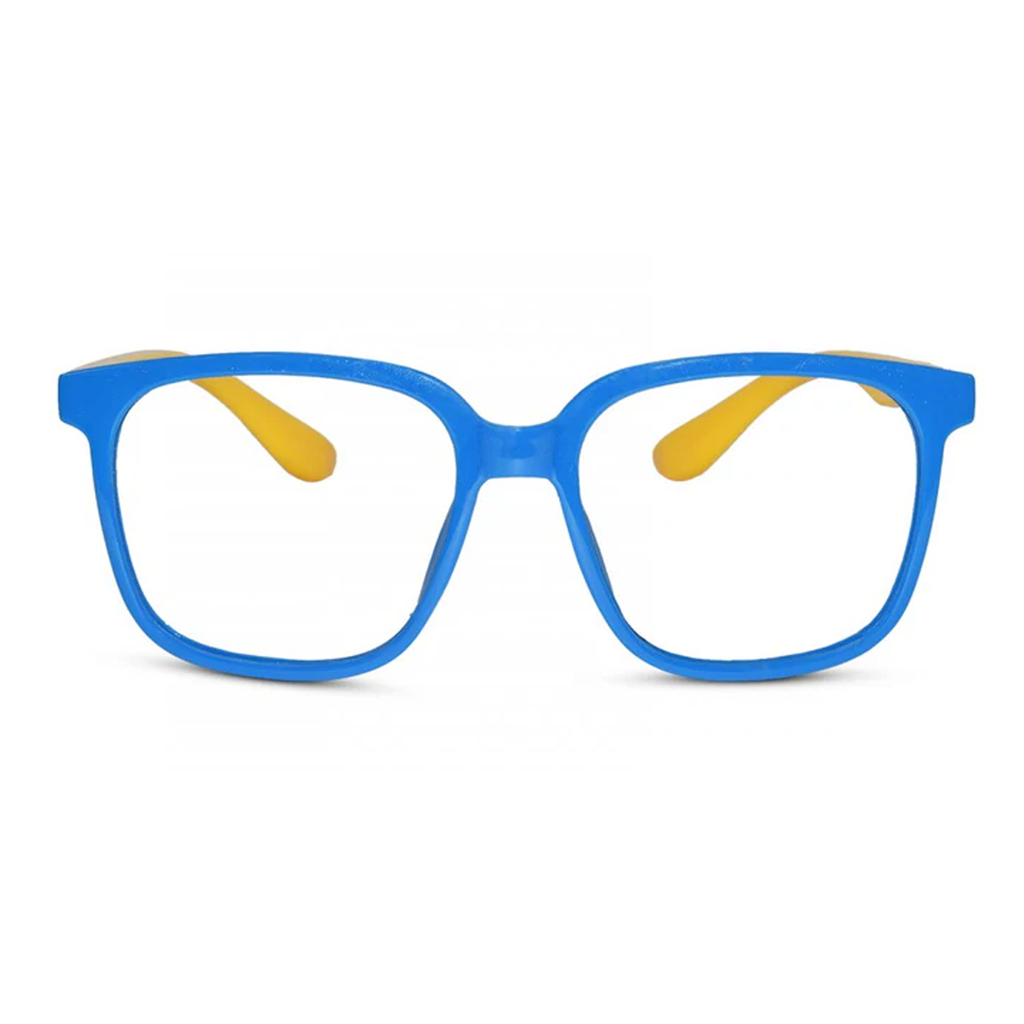 Wayfarer Shape Blue/Yellow Color Eyeglasses For Kids
