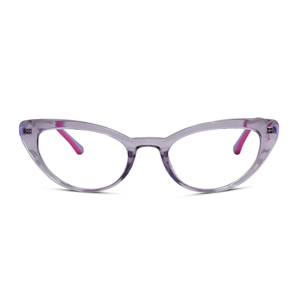 Vintage Crystal Purple Cat eye  Power Eyeglasses
