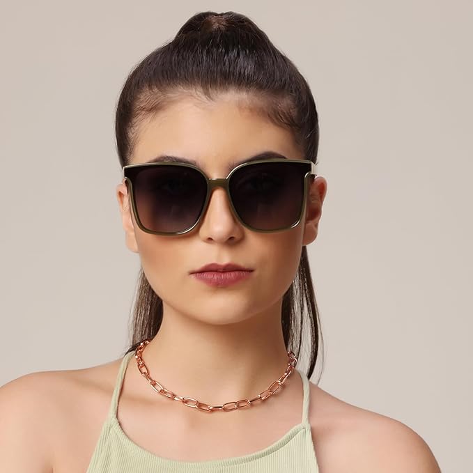 Luxury Green Square sunglasses For Women