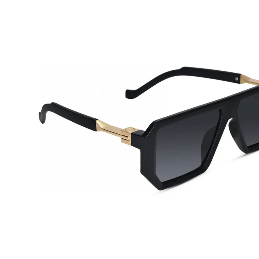 Designer Retro Matt Black Sunglasses For Men