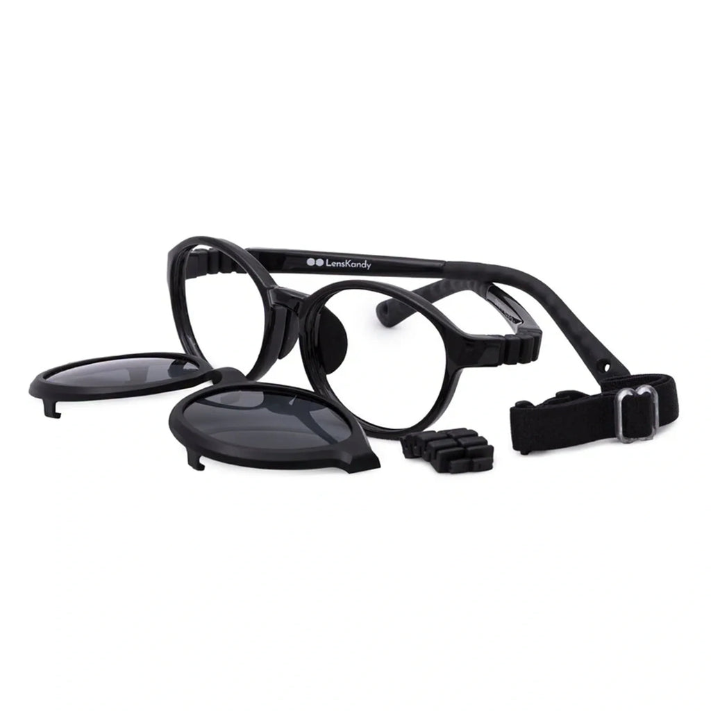 Black Flexible Clip On Eyeglasses For Kids  ( 8-12 Yrs )