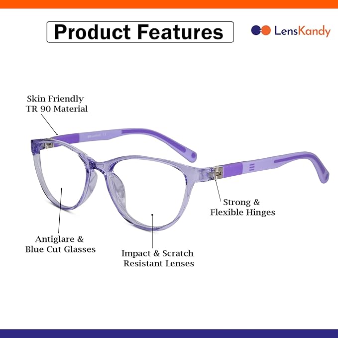 Round Purple Eyeglasses For Girls