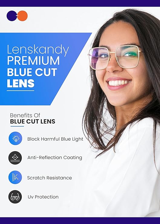 Antiglare Rectangular Rimless  Men & Women