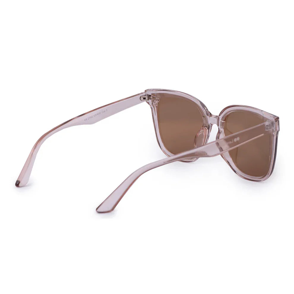 Crystal Brown Oversize Cat eye Sunglasses