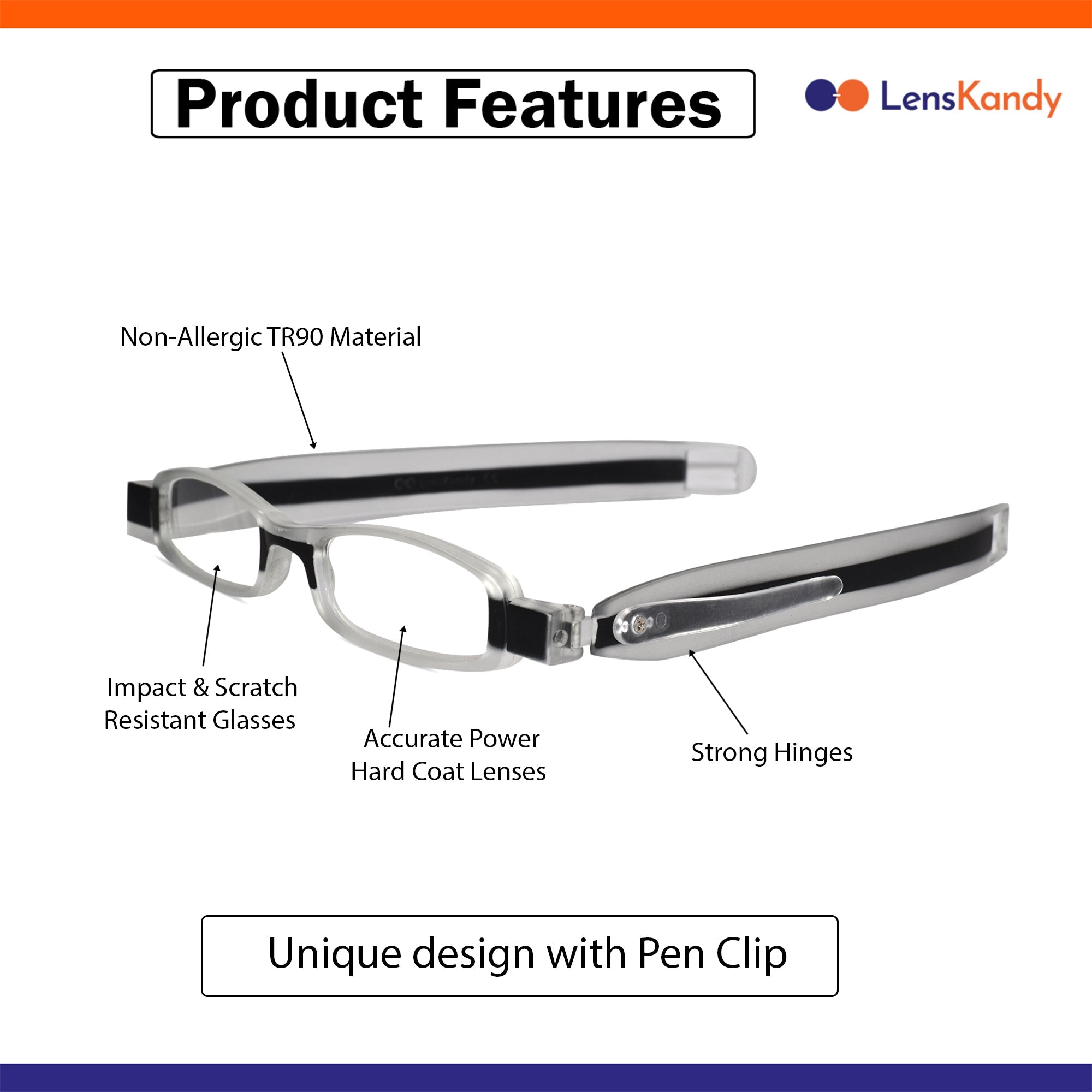 Compact Design Foldable Reading Glasses