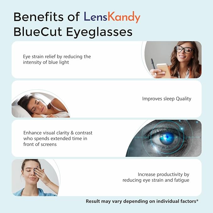 Rectangular Blue Cut Computer Glasses For Eye Protection | UV Protection Zero Power, Antiglare & Blue Light Filter Glasses | Men & Women | Medium | 04