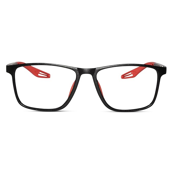 Black-Red Rectangle Reading Glasses For Men & Women