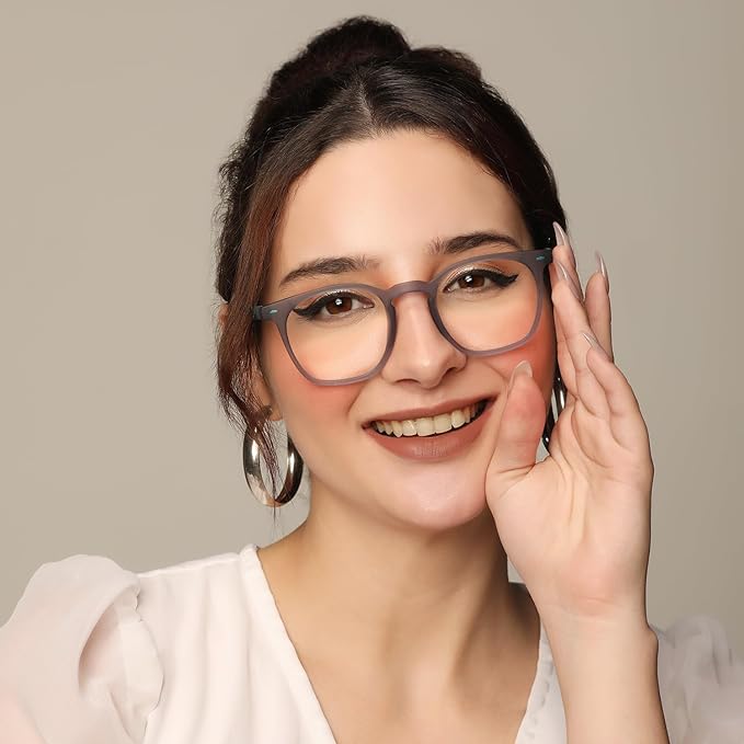 Grey Wayfarer Blue Cut Computer Glasses