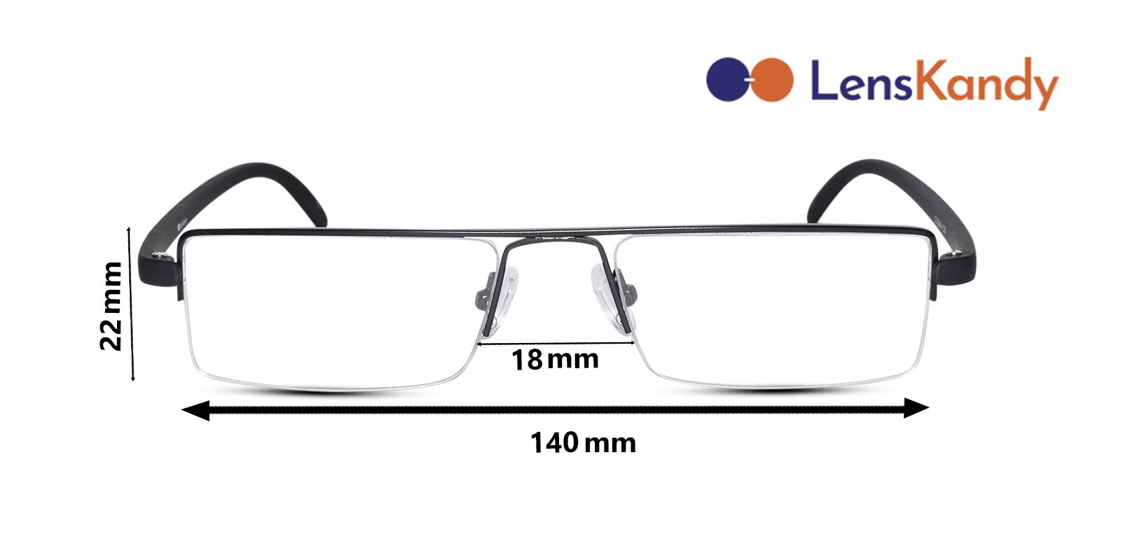 Readers Matte Black Half Rim Rectangle