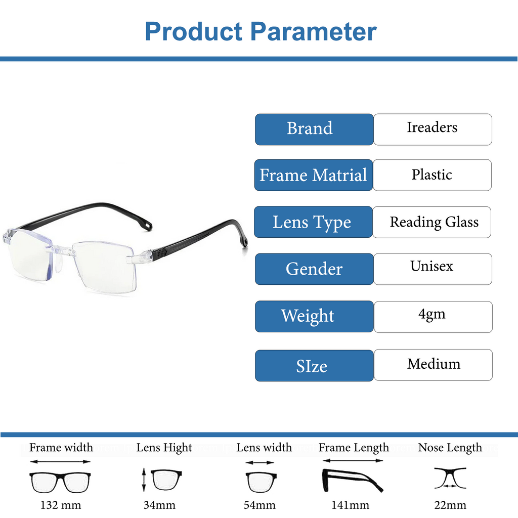 Photochromic Bifocal Intelligent Zoom Adaptive Reading Glasses (1PBF01)
