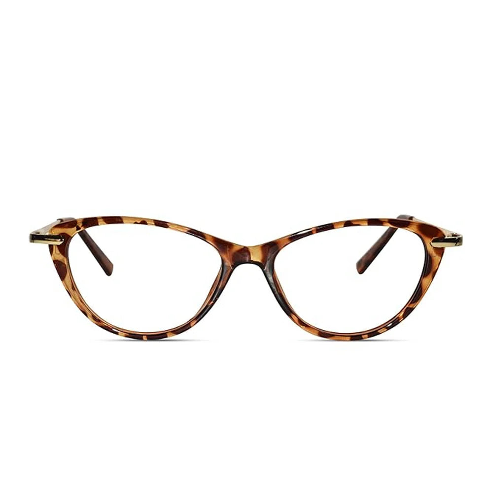 Brown Animal Print With Golden Cat eye Power  Eyeglasses