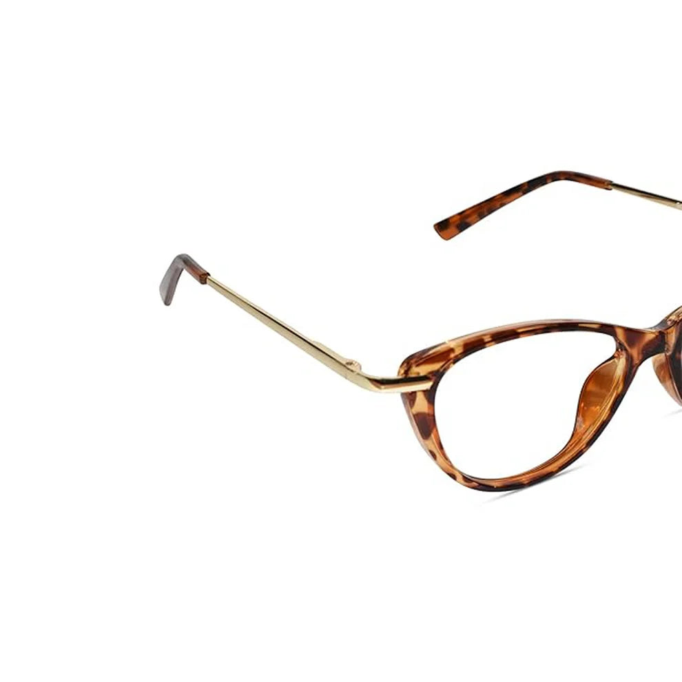 Brown Animal Print With Golden Cat eye Power  Eyeglasses