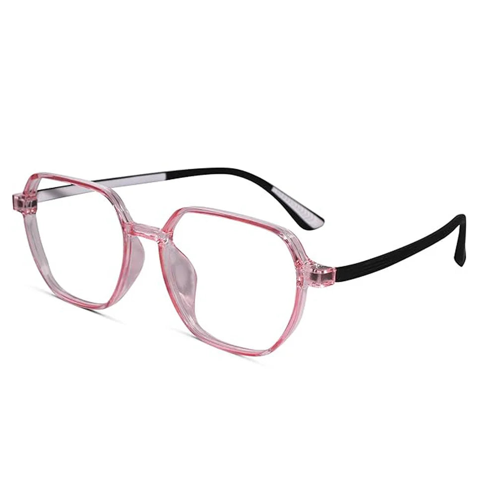 Crystal Pink Hexagonal Power Eyeglasses & Computer Glasses