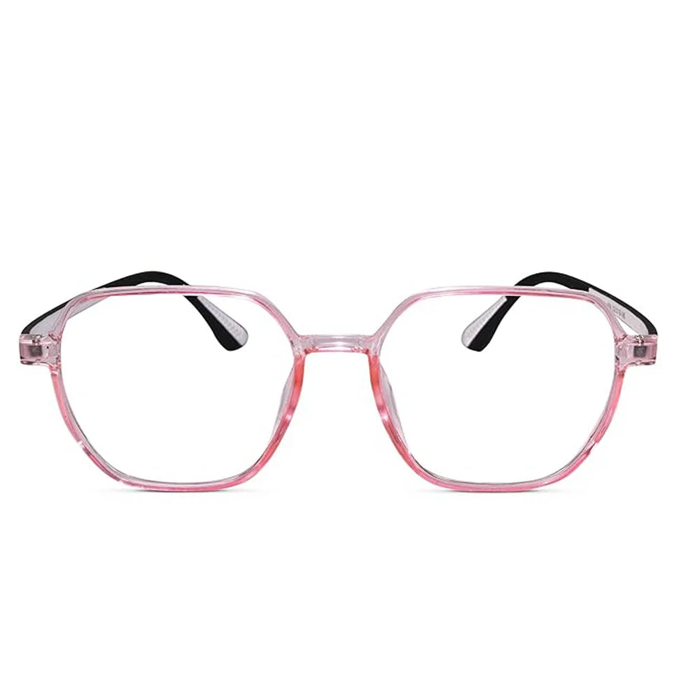 Crystal Pink Hexagonal Power Eyeglasses & Computer Glasses